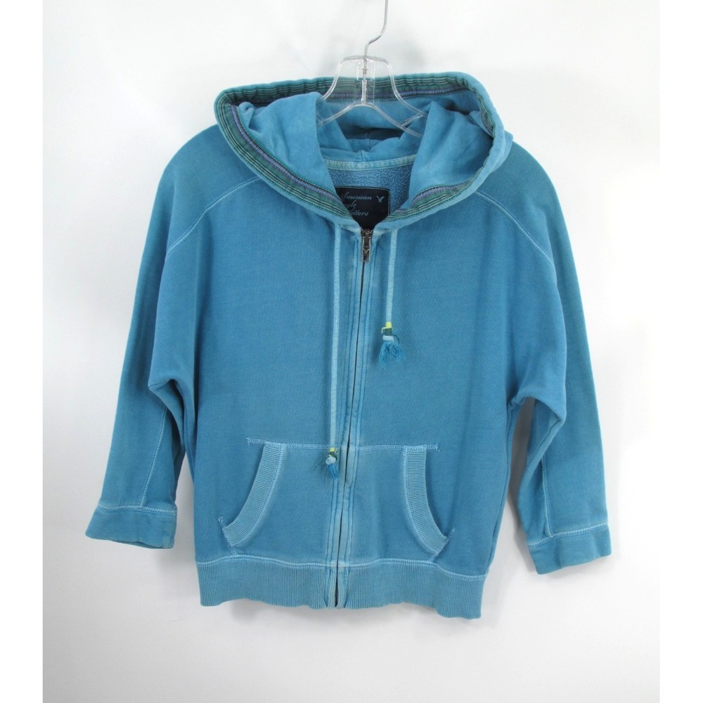 American Eagle Outfitters Blue Hooded Activewear Jacket Y2K Retro Small